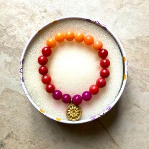 Stella & Dot Flower and Heart Pendant Bracelet